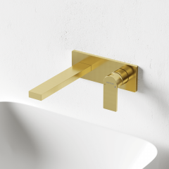 Смеситель для раковины SANCOS Studio c внутренней частью, брашированное золото, PVD покрытие, SC9017BG