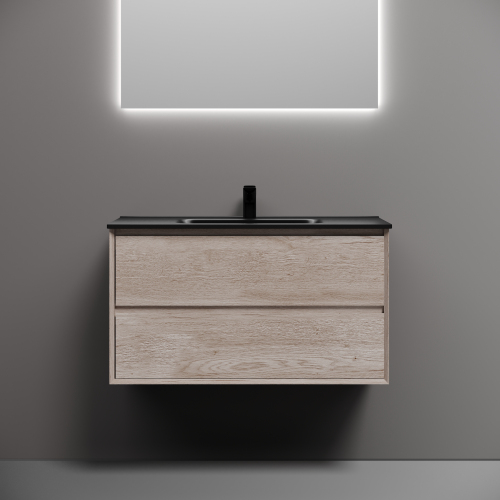 Тумба подвесная SANCOS Marmi 2.0 890х445х520 с двумя ящиками оснащенными доводчиками скрытого монтажа, дуб галифакс натуральный, MR2.090EG