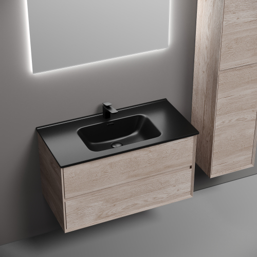 Тумба подвесная SANCOS Marmi 2.0 890х445х520 с двумя ящиками оснащенными доводчиками скрытого монтажа, дуб галифакс натуральный, MR2.090EG