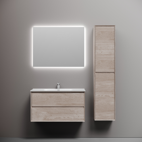 Тумба подвесная SANCOS Marmi 2.0 890х445х520 с двумя ящиками оснащенными доводчиками скрытого монтажа, дуб галифакс натуральный, MR2.090EG