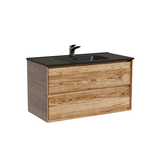 Тумба подвесная SANCOS Marmi 2.0 890х445х520 с двумя ящиками оснащенными доводчиками скрытого монтажа, дуб чарльстон,MR2.090ECH