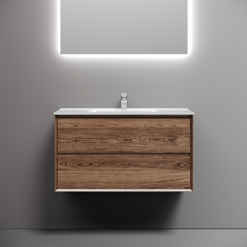 Тумба подвесная SANCOS Marmi 2.0 890х445х520 с двумя ящиками оснащенными доводчиками скрытого монтажа, дуб чарльстон,MR2.090ECH