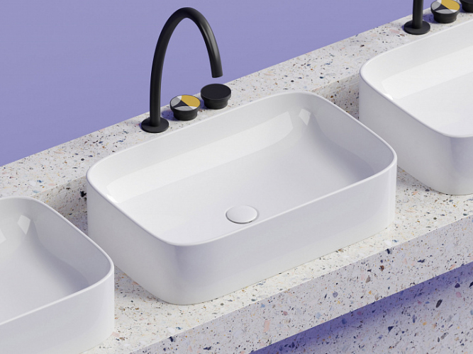 Умывальник CERAMICANOVA Element чаша накладная прямоугольная CN6053