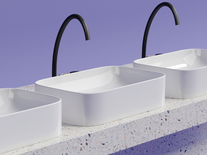 Умывальник CERAMICANOVA Element чаша накладная прямоугольная CN6053