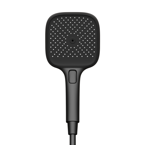 Душевая лейка SANCOS Nok square, кнопочное управление, 125x125 мм, 3 режима, цвет черный матовый, SC6002MB