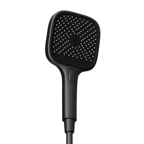 Душевая лейка SANCOS Nok square, кнопочное управление, 125x125 мм, 3 режима, цвет черный матовый, SC6002MB