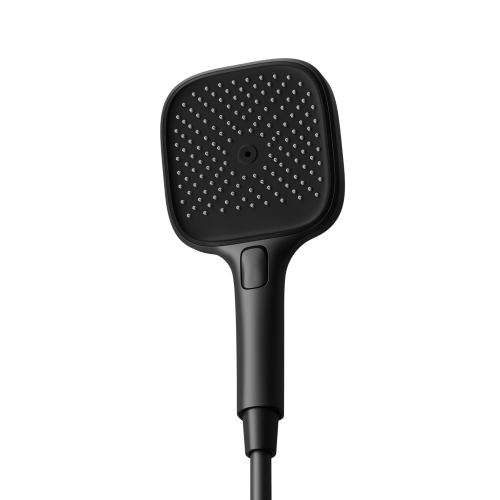 Душевая лейка SANCOS Nok square, кнопочное управление, 125x125 мм, 3 режима, цвет черный матовый, SC6002MB