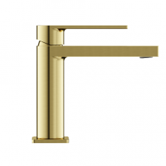 Смеситель для раковины SANCOS Studio, брашированное золото, PVD покрытие, SC9015BG