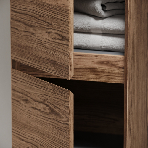 Шкаф-пенал SANCOS Marmi 1.0 подвесной, дуб чарльстон 350х300х1600, PMR35ECH