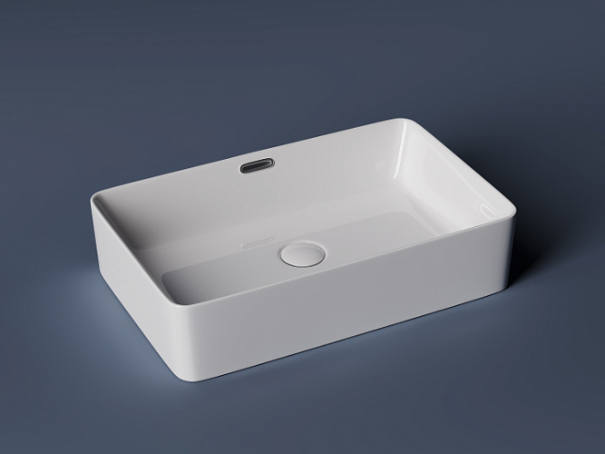 Умывальник CERAMICANOVA Element чаша накладная прямоугольная со сливом переливом CN5025