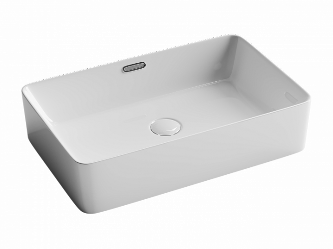 Умывальник CERAMICANOVA Element чаша накладная прямоугольная со сливом переливом CN5025