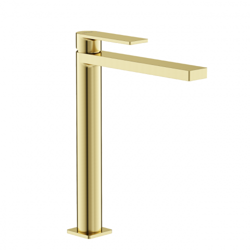 Смеситель для раковины SANCOS Studio, брашированное золото, PVD покрытие, SC9016BG