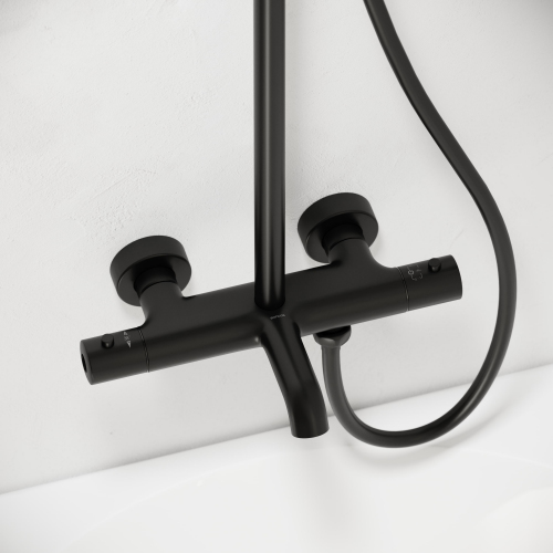 Душевая система Sancos Game с термостатом черный матовый,SC3001LMB