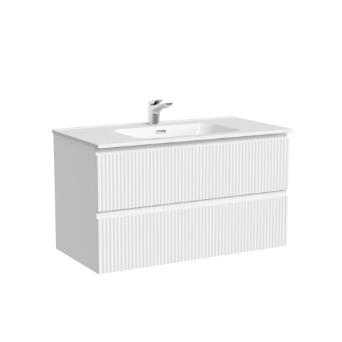 Тумба подвесная SANCOS Snob R 890х445х500, c двумя ящиками оснащенными доводчиками, Bianco,SNR90W