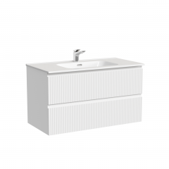 Тумба подвесная SANCOS Snob R 890х445х500, c двумя ящиками оснащенными доводчиками, Bianco,SNR90W