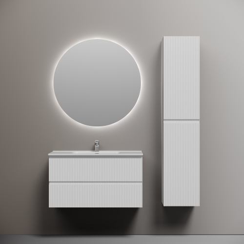 Тумба подвесная SANCOS Snob R 890х445х500, c двумя ящиками оснащенными доводчиками, Bianco,SNR90W