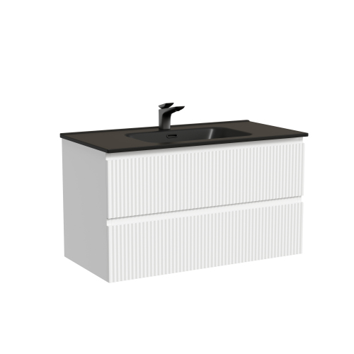 Тумба подвесная SANCOS Snob R 890х445х500, c двумя ящиками оснащенными доводчиками, Bianco,SNR90W