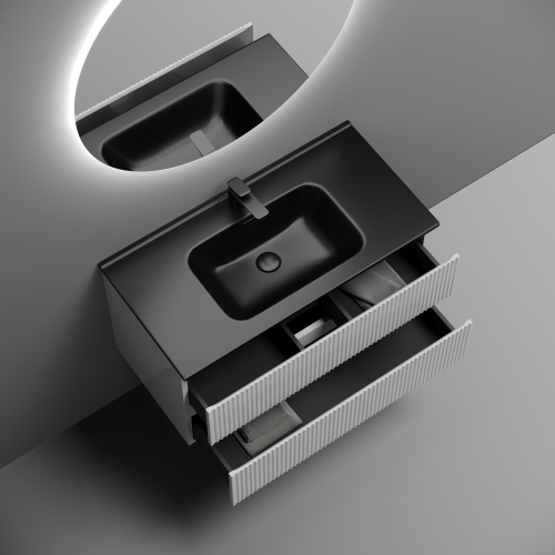 Тумба подвесная SANCOS Snob R 890х445х500, c двумя ящиками оснащенными доводчиками, Bianco,SNR90W