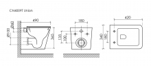Подвесной унитаз CERAMICANOVA Union Торнадо безободковый CN4009T
