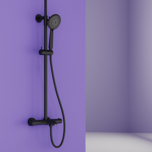 Душевая система Sancos Game с термостатом черный,SC3001MB