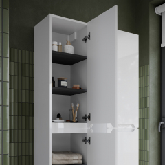 Шкаф-пенал SANCOS Norma 2.0 подвесной, белый глянец 350х350х1650, PNR2.035W
