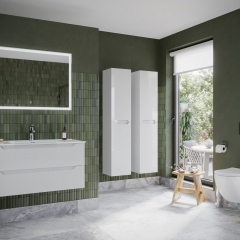 Шкаф-пенал SANCOS Norma 2.0 подвесной, белый глянец 350х350х1650, PNR2.035W