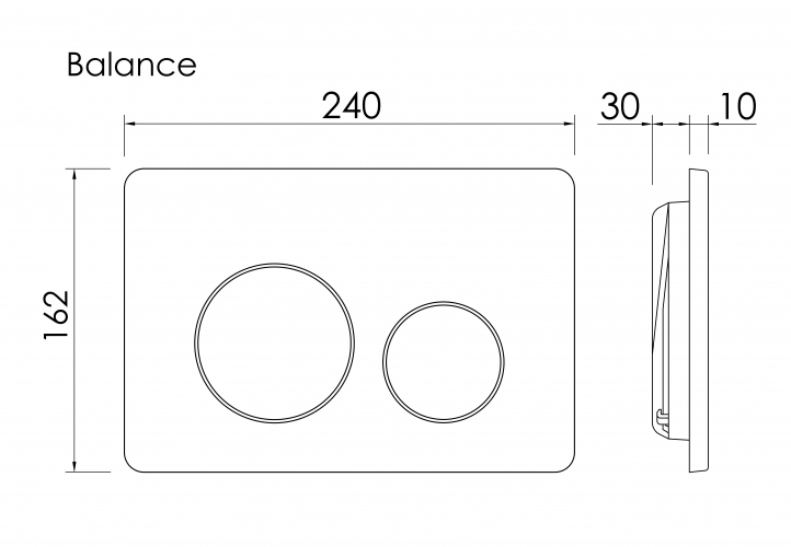 Кнопка смыва Balance, клавиши Circle, цвет хром матовый,CN12-001M
