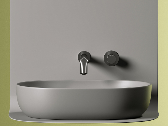 Умывальник CERAMICANOVA Element чаша накладная овальная (цвет Антрацит Матовый) CN6047MH