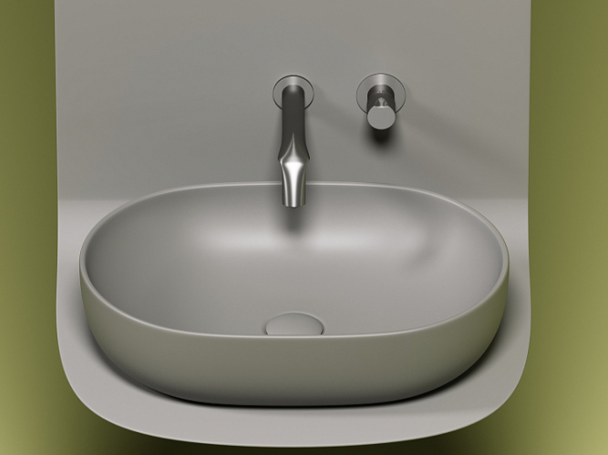 Умывальник CERAMICANOVA Element чаша накладная овальная (цвет Антрацит Матовый) CN6047MH