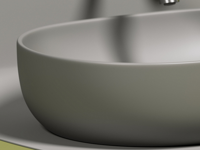 Умывальник CERAMICANOVA Element чаша накладная овальная (цвет Антрацит Матовый) CN6047MH