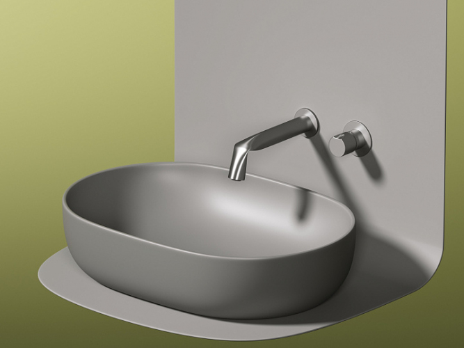 Умывальник CERAMICANOVA Element чаша накладная овальная (цвет Антрацит Матовый) CN6047MH