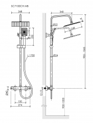 Душевая система Sancos Kanedo с термостатом хром,SC7100CH