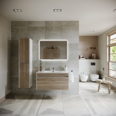 Шкаф-пенал SANCOS Smart подвесной, дуб бардолино/белый 350х300х1600, PSM35E