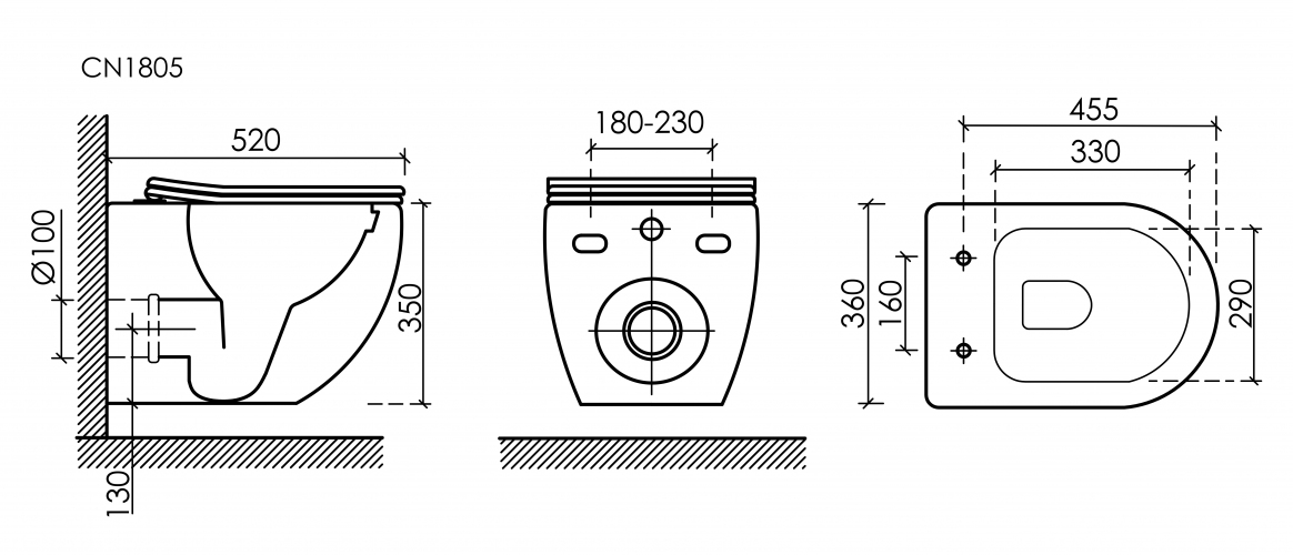 Унитаз подвесной Ceramicanova MIA CN1805