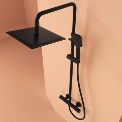 Душевая система Sancos Kanedo с термостатом черный матовый,SC7100MB