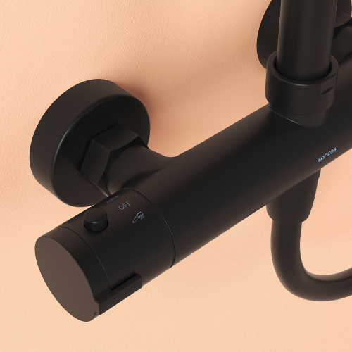 Душевая система Sancos Kanedo с термостатом черный матовый,SC7100MB