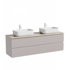 Тумба подвесная SANCOS Snob T 790х445х500, c двумя ящиками оснащенными доводчиками, Doha Soft, цвет Kreman, SNT80SM