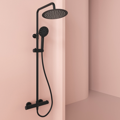 Душевая система Sancos Kanedo с термостатом черный матовый,SC7200MB