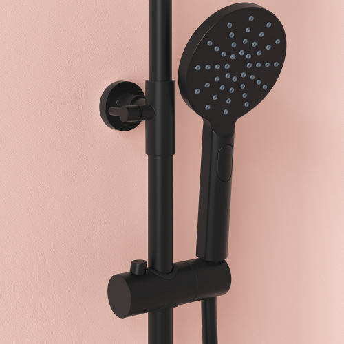 Душевая система Sancos Kanedo с термостатом черный матовый,SC7200MB