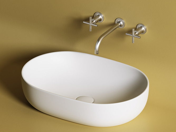 Умывальник CERAMICANOVA Element чаша накладная овальная (цвет Белый Матовый) CN6047MW