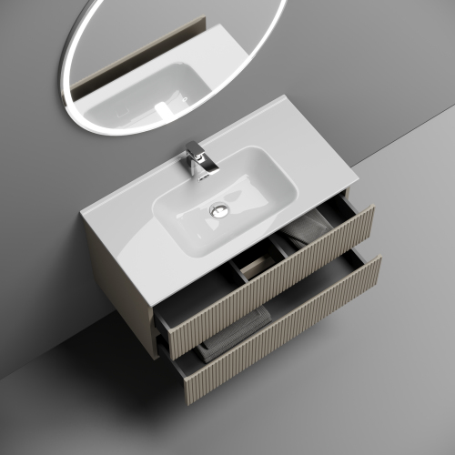 Тумба подвесная SANCOS Snob T 890х445х500, c двумя ящиками оснащенными доводчиками, Beige Soft,SNT90CE