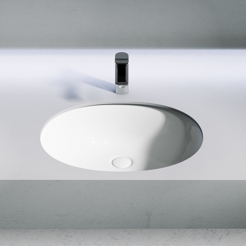 Раковина CERAMICANOVA Element встраиваемая под столешницу, с крепежом и шаблоном для установки, CN6076