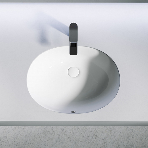 Раковина CERAMICANOVA Element встраиваемая под столешницу, с крепежом и шаблоном для установки, CN6076