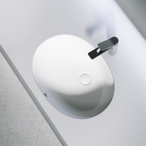 Раковина CERAMICANOVA Element встраиваемая под столешницу, с крепежом и шаблоном для установки, CN6076