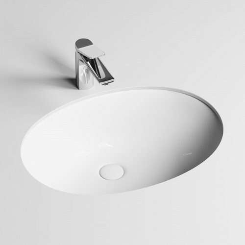 Раковина CERAMICANOVA Element встраиваемая под столешницу, с крепежом и шаблоном для установки, CN6076