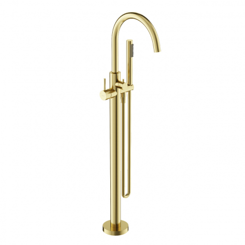 Смеситель для ванны напольный SANCOS Etna, брашированное золото, PVD покрытие, SC9009BG