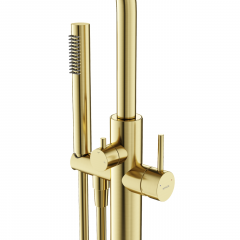 Смеситель для ванны напольный SANCOS Etna, брашированное золото, PVD покрытие, SC9009BG