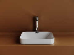 Раковина встраиваемая сверху CERAMICANOVA Element с отверстием слива - перелива квадратной формы CN6077