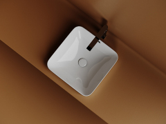 Раковина встраиваемая сверху CERAMICANOVA Element с отверстием слива - перелива квадратной формы CN6077