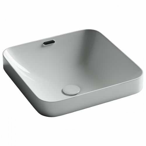 Раковина встраиваемая сверху CERAMICANOVA Element с отверстием слива - перелива квадратной формы CN6077
